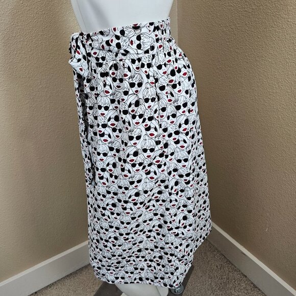 Porridge Anthropologie NWT Getaway Tie Front A-line Sunglasses Faces Skirt~XS - Picture 5 of 11